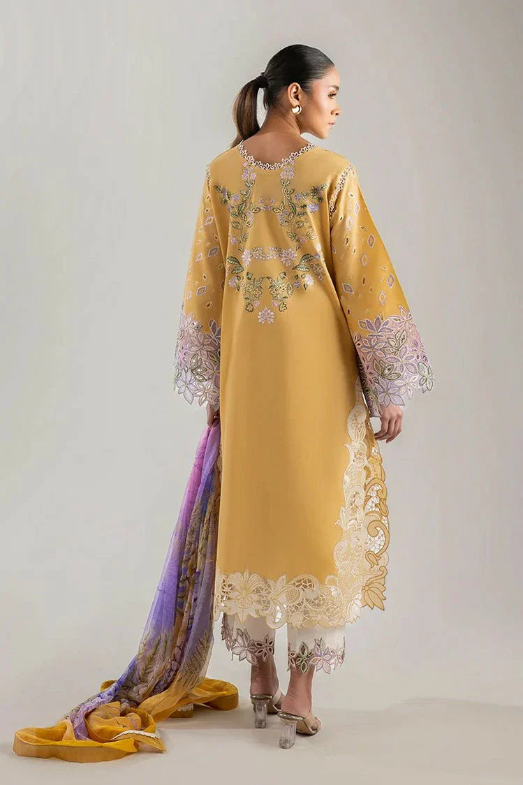 Picture of Mushq - Manaram Luxury Lawn Collection - 11 Gold Glow - Unstitched - Available at Raja Sahib