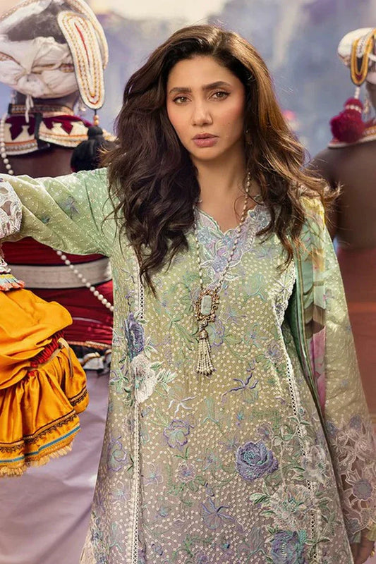 Picture of Mushq - Manaram Luxury Lawn Collection - 13 Glittering Grace - Unstitched - Available at Raja Sahib