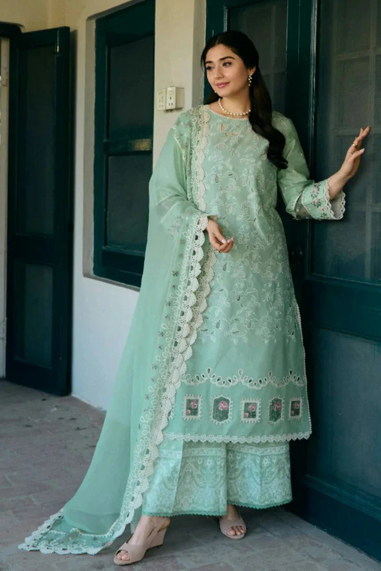 Manara - Vintage Flora Embroidered Lawn Collection - VF-08 MINA - Unstitched