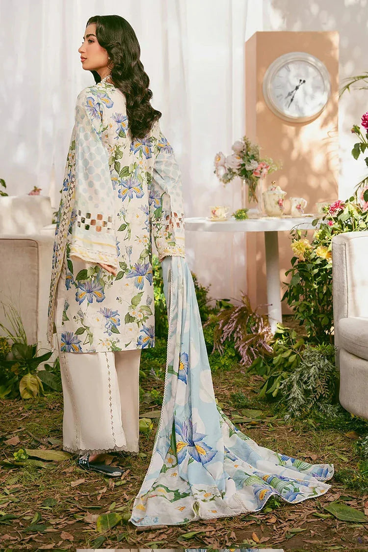 Picture of Elaf - Premium Prints Summer Collection Vol 2 - EPS-6A IVORY PETALS - Unstitched - Available at Raja Sahib