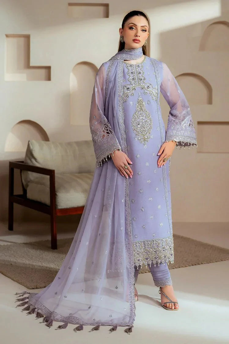 Picture of Alizeh - Aymal Luxury Festive Bamber Chiffon Collection - AF-BHM-4041-Marine - Unstitched - Available at Raja Sahib