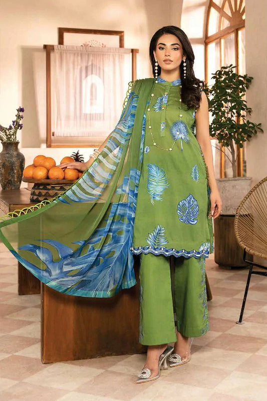 Picture of Maria B - M Basics Lawn Edition Vol 2 - MB-CUS25-906A - Unstitched - Available at Raja Sahib