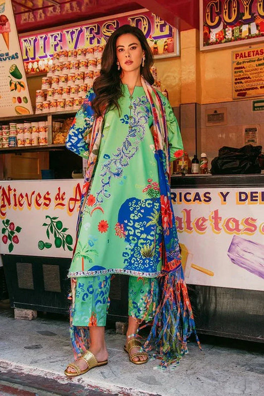 Picture of Mushq - La Dolce Hemline Prints Vol 2 - 10B Living Heart - Unstitched - Available at Raja Sahib