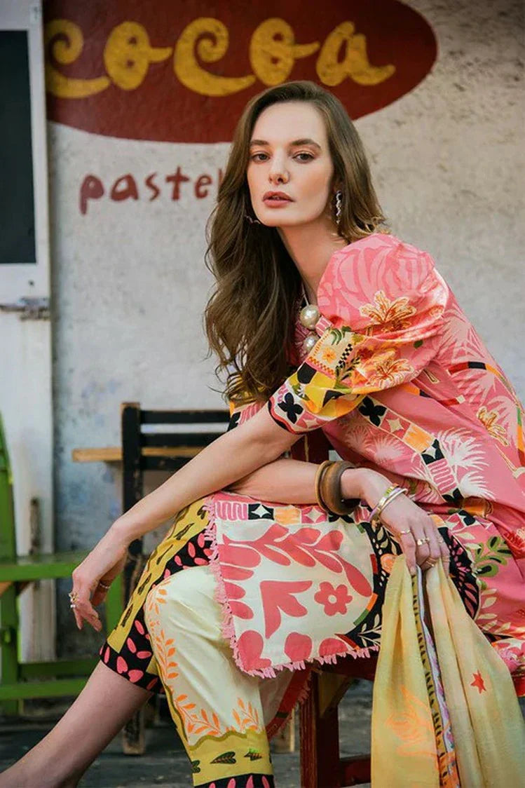 Picture of Mushq - La Dolce Hemline Prints Vol 2 - 1B Spring Avenue - Unstitched - Available at Raja Sahib
