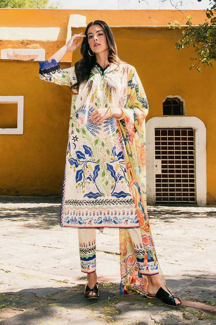 Picture of Mushq - La Dolce Hemline Prints Vol 2 - 2B Magnolias - Unstitched - Available at Raja Sahib