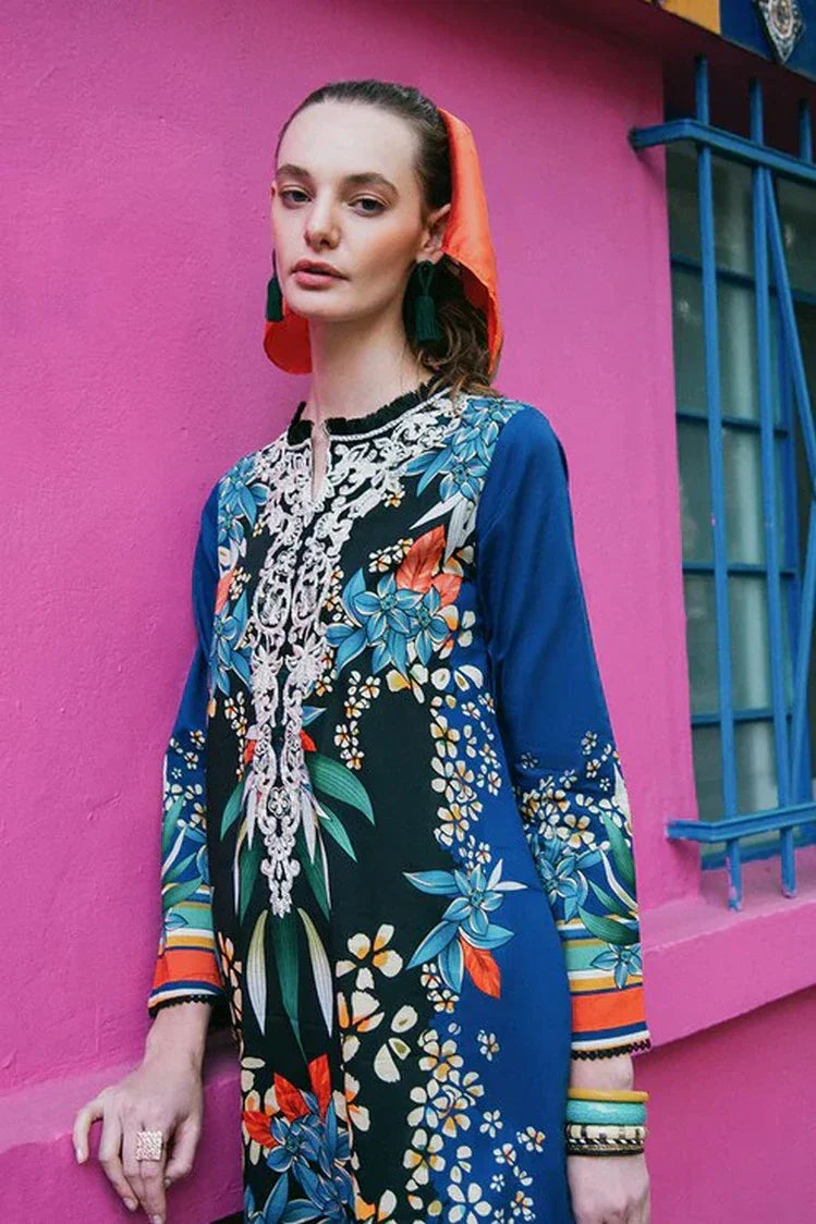 Picture of Mushq - La Dolce Hemline Prints Vol 2 - 8B Life of Irises - Unstitched - Available at Raja Sahib