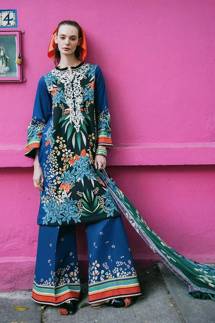 Picture of Mushq - La Dolce Hemline Prints Vol 2 - 8B Life of Irises - Unstitched - Available at Raja Sahib