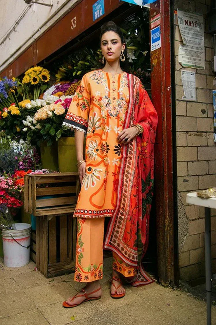 Picture of Mushq - La Dolce Hemline Prints Vol 2 - 9B Doves of Garden - Unstitched - Available at Raja Sahib