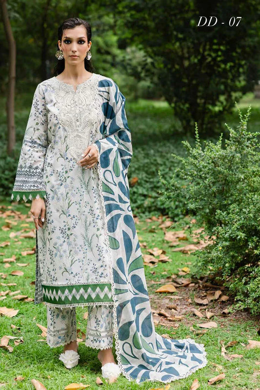 Picture of Nureh - Daily Delights Printed Chikankari Lace Collection - DD-07 - Unstitched - Available at Raja Sahib