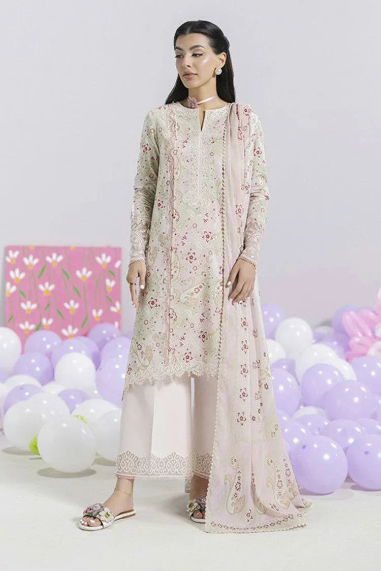 Picture of Qalamkar - Qprints Floral Embroidered Eid Collection - EM-03 (B) MIRA - Unstitched - Available at Raja Sahib