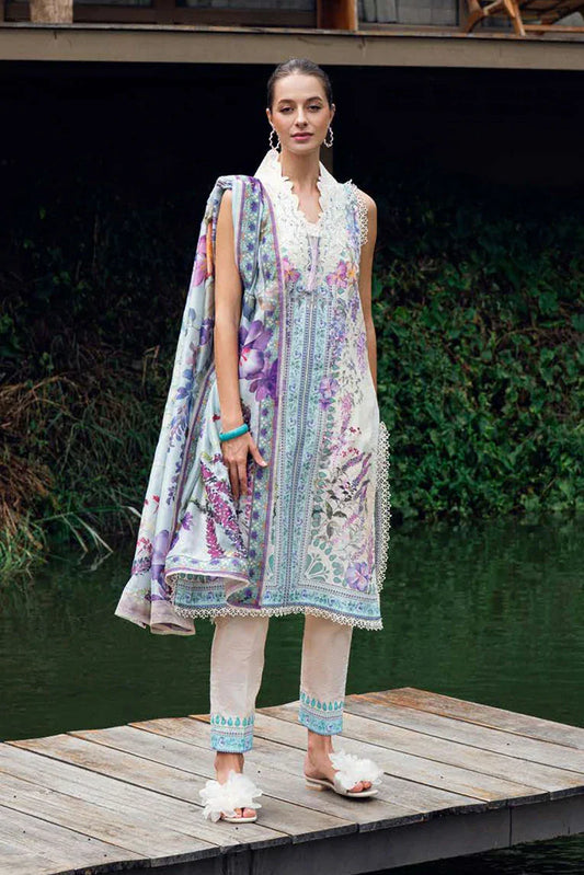 Picture of Roheenaz - Garden Veil Printed Lawn Collection - 1A Bloom Glimmer - Unstitched - Available at Raja Sahib