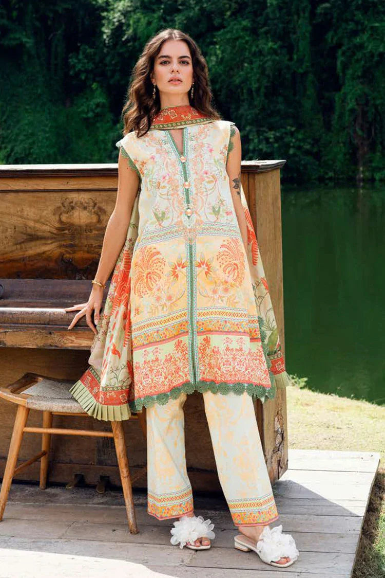 Picture of Roheenaz - Garden Veil Printed Lawn Collection - 8B Gold Riddle - Unstitched - Available at Raja Sahib