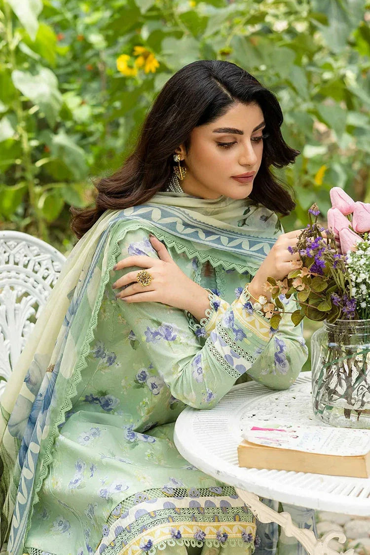 Picture of Elaf - Chiffon Print Collection - ECD-2B BASILE - Unstitched - Available at Raja Sahib