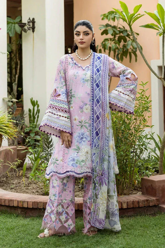 Picture of Elaf - Chiffon Print Collection - ECD-3A WISTERIA - Unstitched - Available at Raja Sahib