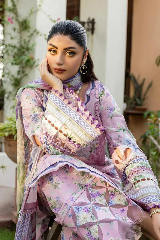 Picture of Elaf - Chiffon Print Collection - ECD-3A WISTERIA - Unstitched - Available at Raja Sahib