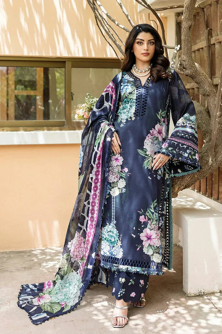 Picture of Elaf - Chiffon Print Collection - ECD-4B TWILIGHT GARDEN - Unstitched - Available at Raja Sahib