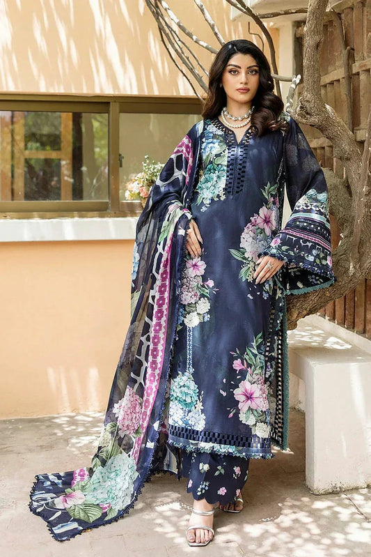 Picture of Elaf - Chiffon Print Collection - ECD-4B TWILIGHT GARDEN - Unstitched - Available at Raja Sahib