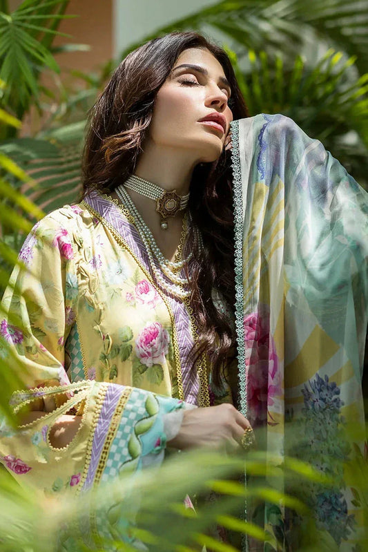 Picture of Elaf - Chiffon Print Collection - ECD-5B SAFFROSE - Unstitched - Available at Raja Sahib