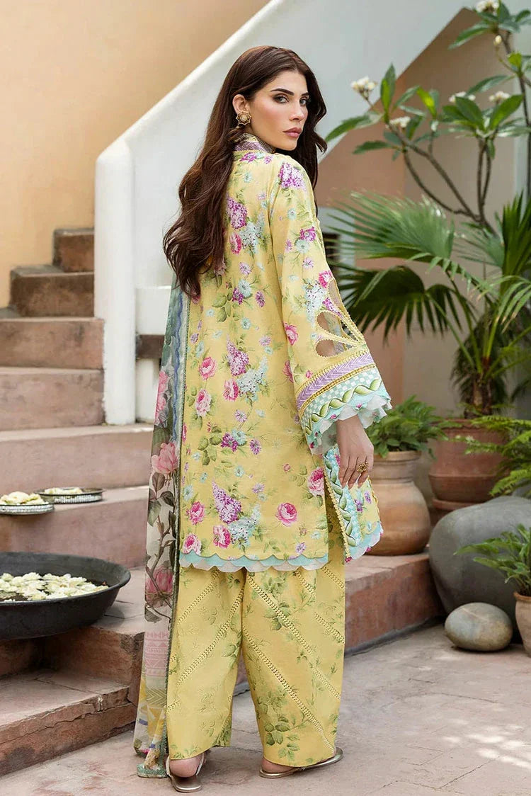 Picture of Elaf - Chiffon Print Collection - ECD-5B SAFFROSE - Unstitched - Available at Raja Sahib