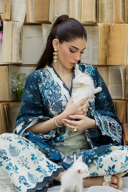 Picture of Elaf - Chiffon Print Collection - ECD-7A FLOREYA - Unstitched - Available at Raja Sahib