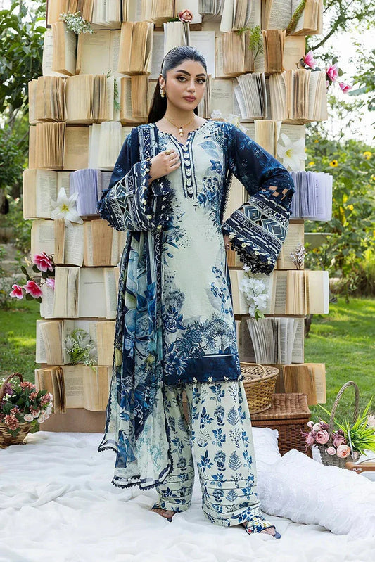 Picture of Elaf - Chiffon Print Collection - ECD-7B BLOOMSTELLA - Unstitched - Available at Raja Sahib