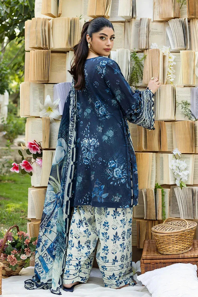 Picture of Elaf - Chiffon Print Collection - ECD-7B BLOOMSTELLA - Unstitched - Available at Raja Sahib