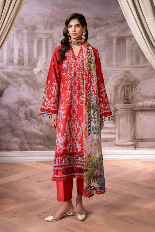 Roheenaz - Aezel Fall Embroidered Cambric Collection - 7B Lyrah - Unstitched