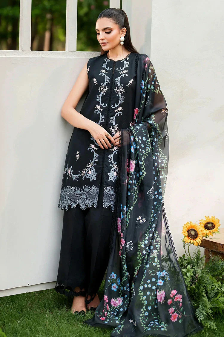 Asifa & Nabeel - Eden Cambric Collection - Ink Blossom ECU25-02 - Unstitched