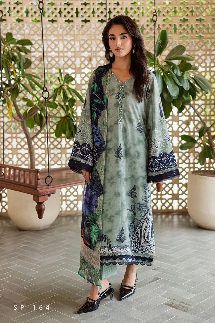 Nureh - Signature Prints Printed Viscose Slub Linen Collecton Vol 1 - SP-164 - Unstitched