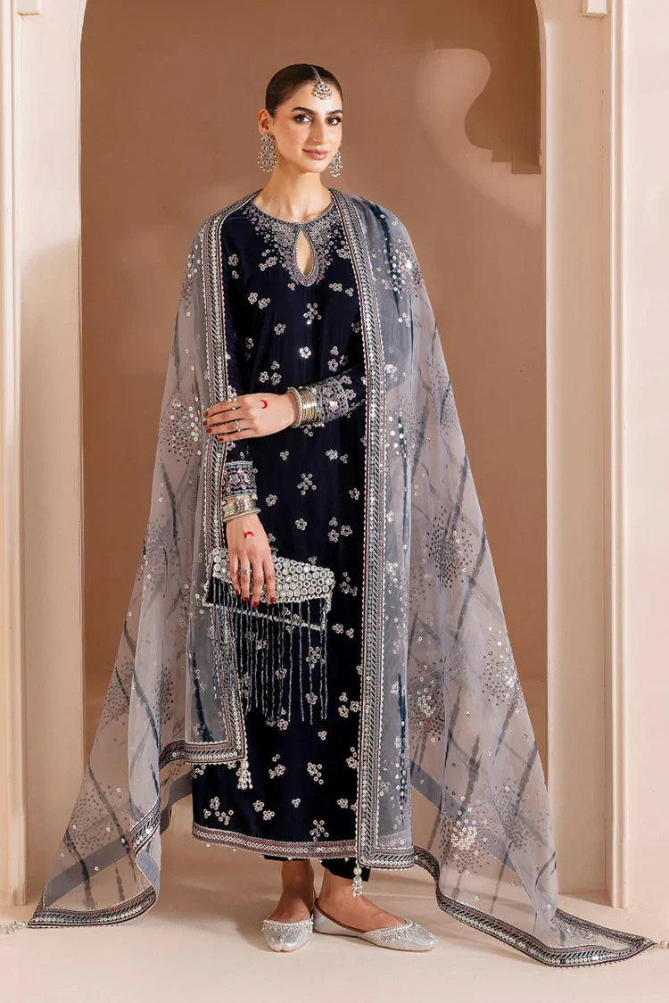 Jazmin - Chaandani Luxury Velvet Formals - CVF D-03 CHAAND - Unstitched