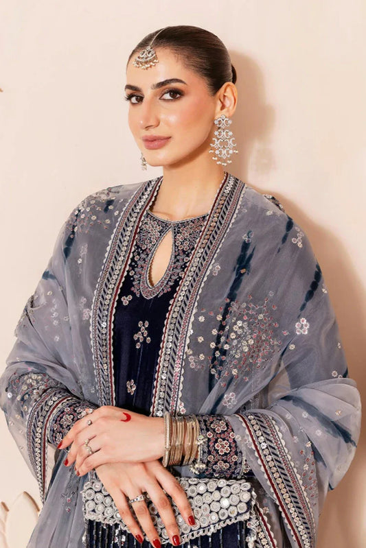 Jazmin - Chaandani Luxury Velvet Formals - CVF D-03 CHAAND - Unstitched