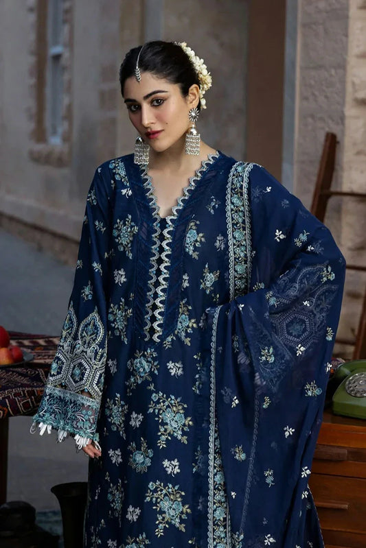 Kahf - Jewel Karandi Collection - KKH-02  AZURE BLUE - Unstitched