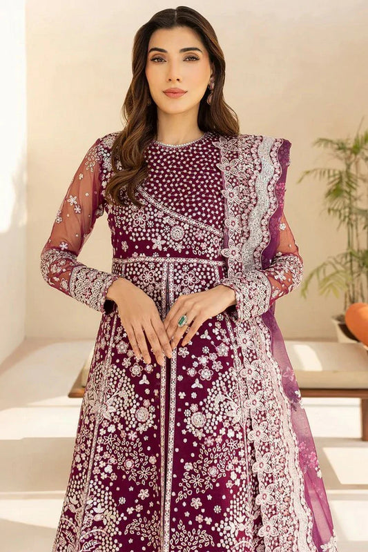 Farasha - Luzella Premium Formals - 02-MERLOT DUST - Unstitched