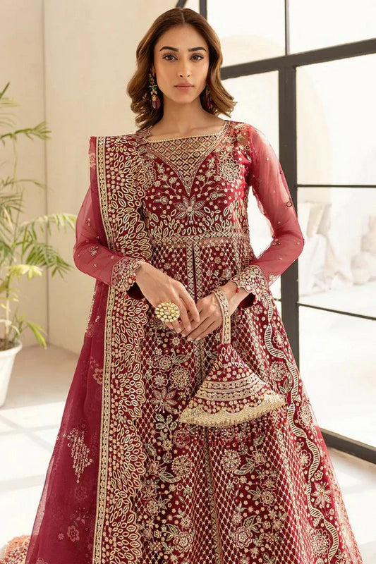 Farasha - Luzella Premium Formals - 06-CARMINE ALLURE - Unstitched