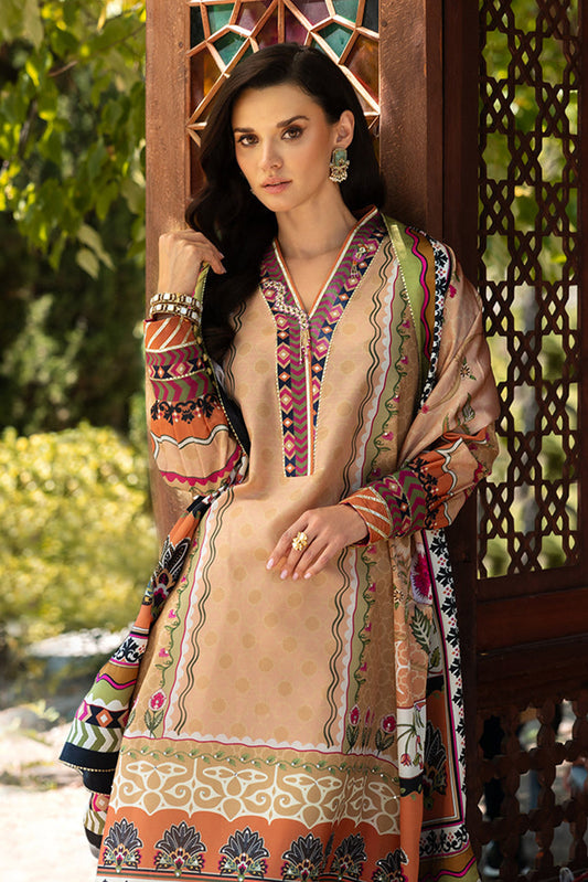 Mushq - Nirvana Printed Silk Collection - 01 Solara Crest - Unstitched