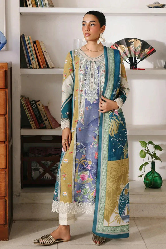 Qalamkar - Qprints Fall Collection - QW-10 (A) ALINA - Unstitched