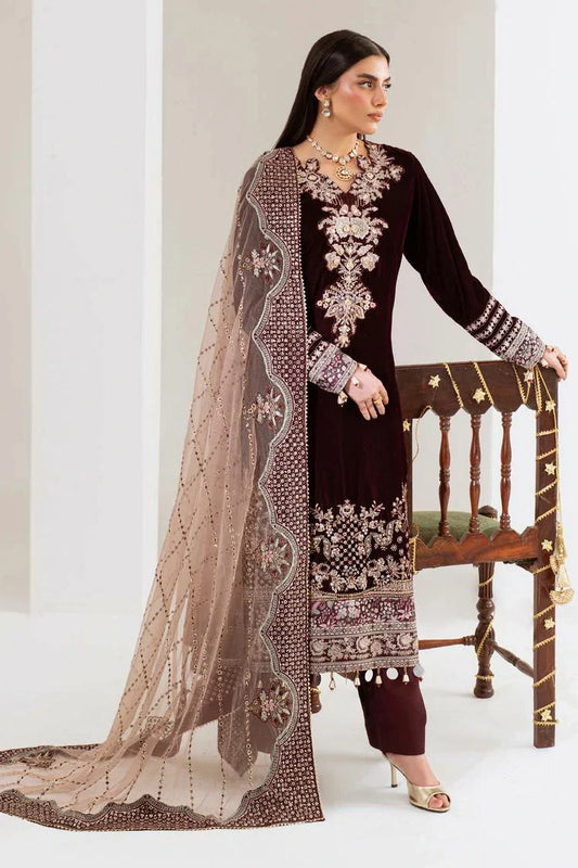 Nureh - Maya Embroidered Velvet Collection Vol 2 - NW-110 - Unstitched