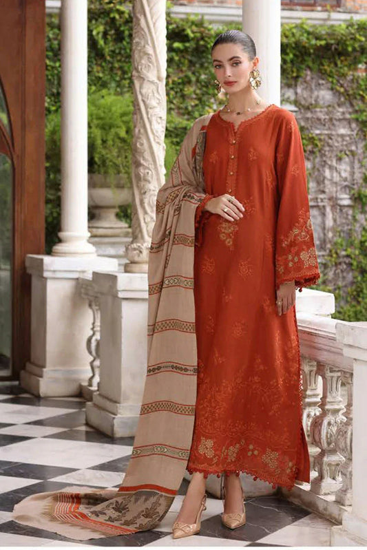 Noor by Saadia Asad - Noor Winter Pashmina Shawl - D10-Rustique - Unstitched