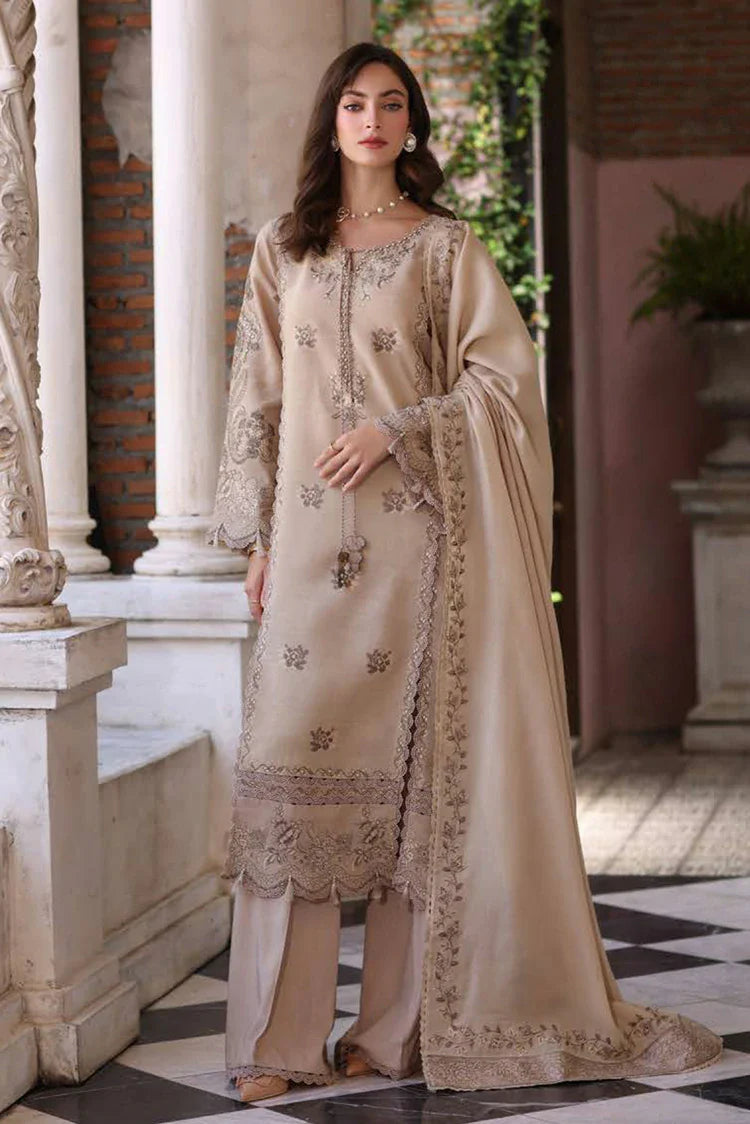 Noor by Saadia Asad - Noor Winter Pashmina Shawl - D12-Caramel Mist - Unstitched