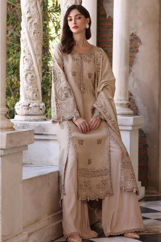 Noor by Saadia Asad - Noor Winter Pashmina Shawl - D12-Caramel Mist - Unstitched