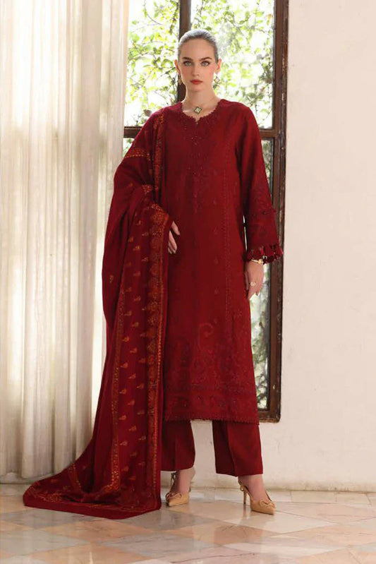 Noor by Saadia Asad - Noor Winter Pashmina Shawl - D5-Ember - Unstitched
