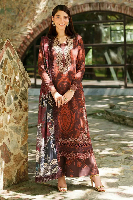 Asifa & Nabeel - Meraki Winter Collection - ANM-10-Crimson Chill - Unstitched