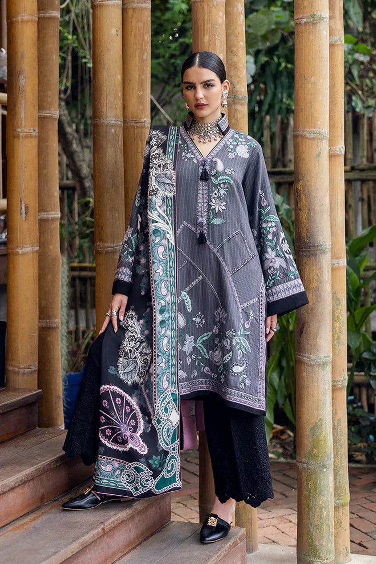 Mushq - Hemline Symphony Karandi Collection - 05U-Silver Mist - Unstitched