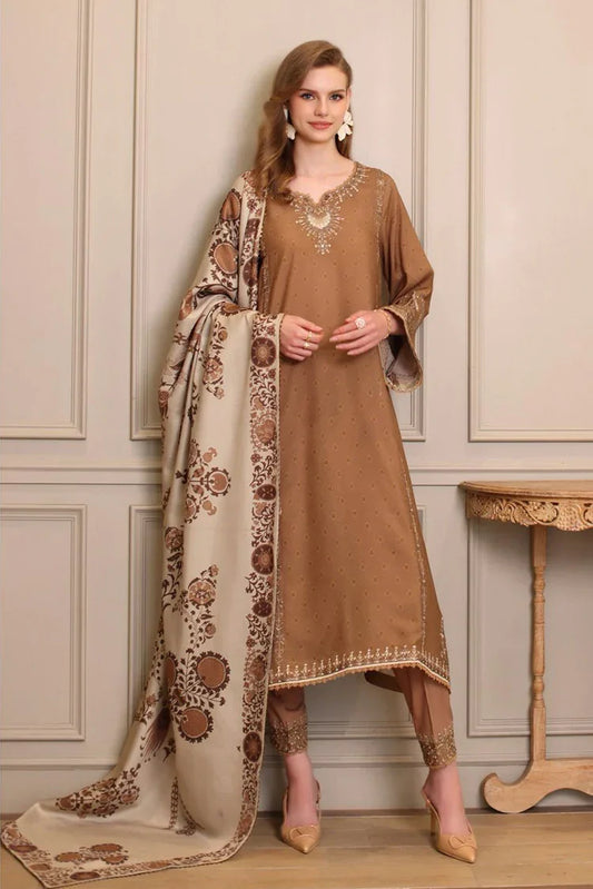 Noor by Saadia Asad - Noor Winter Embroidered Printskhaas Collection - Design 6A - Unstitched