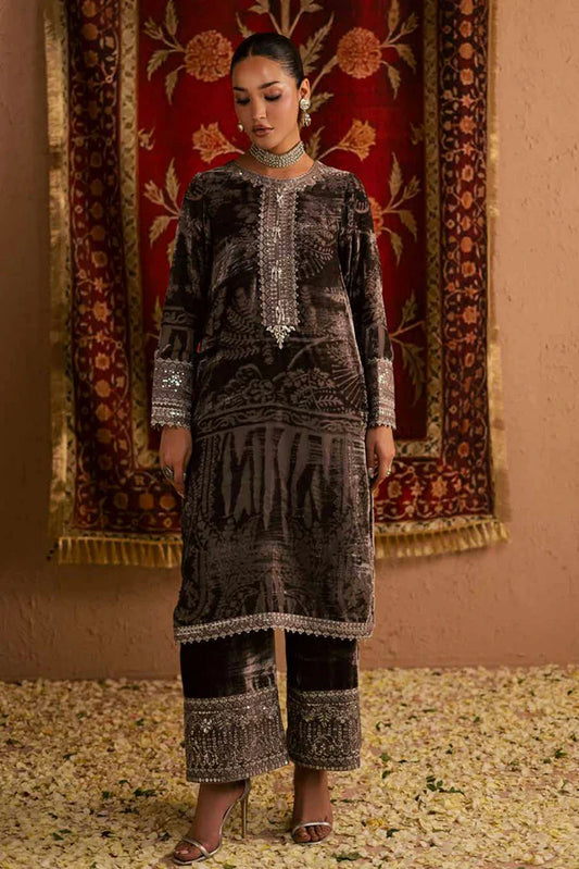 Nureh - Ballerina Embellished Velvet Palachi Collection - NU2-192 - Unstitched