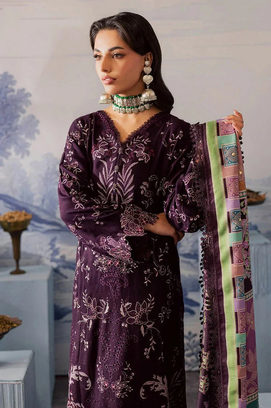 Nureh - Bazar Embroidered Chikankari Peach Leather Collection - NE-208 - Unstitched