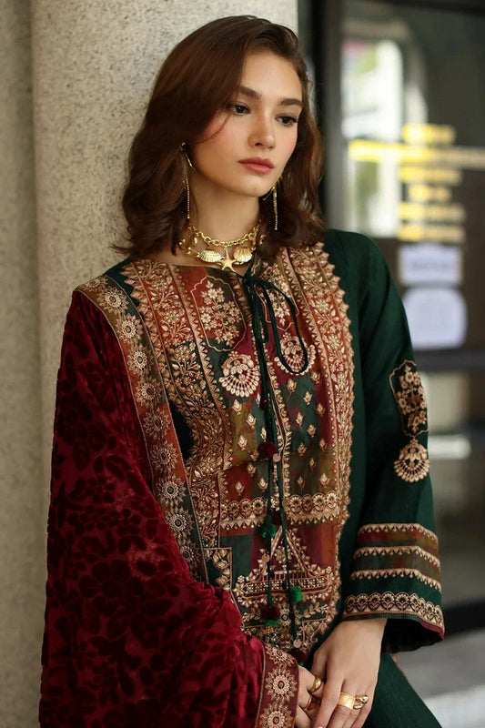 Charizma - Poshima Embroidered Peach Leather Collection Vol 3 - PSW5-17 - Unstitched