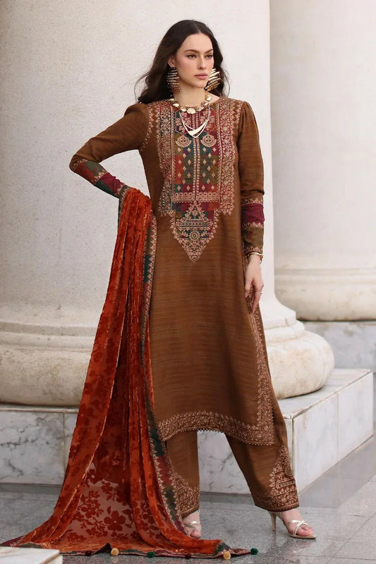 Charizma - Poshima Embroidered Peach Leather Collection Vol 3 - PSW5-18 - Unstitched