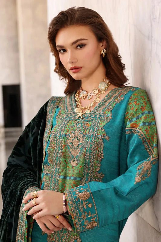 Charizma - Poshima Embroidered Peach Leather Collection Vol 3 - PSW5-19 - Unstitched