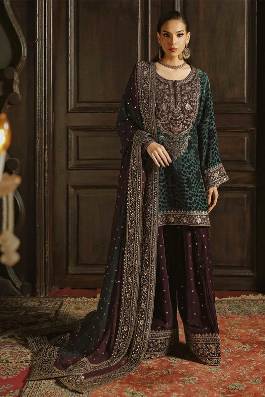 Charizma - Signora Premium Embroidered Plachi Velvet Collection Vol 2 - CVT5-09 - Unstitched